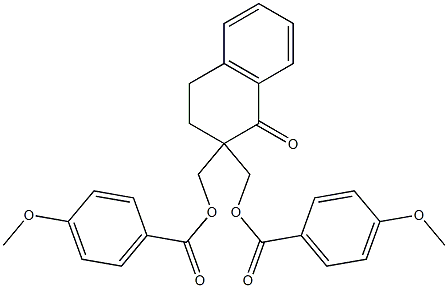 (2-{[(4-methoxybenzoyl)oxy]methyl}-1-oxo-1,2,3,4-tetrahydro-2-naphthalenyl)methyl 4-methoxybenzenecarboxylate Struktur