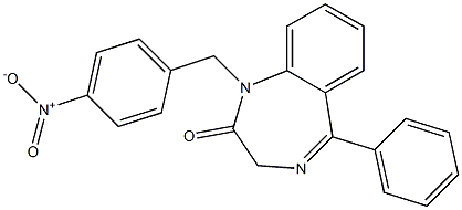 1-(4-nitrobenzyl)-5-phenyl-1,3-dihydro-2H-1,4-benzodiazepin-2-one Struktur