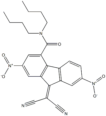 N4,N4-dibutyl-9-(dicyanomethylidene)-2,7-dinitro-9H-fluorene-4-carboxamide Struktur