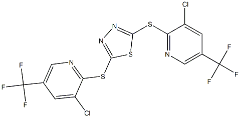 3-chloro-5-(trifluoromethyl)-2-pyridinyl 5-{[3-chloro-5-(trifluoromethyl)-2-pyridinyl]sulfanyl}-1,3,4-thiadiazol-2-yl sulfide Struktur