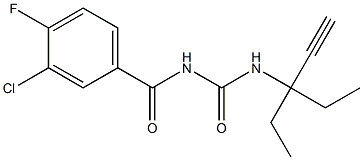 N-(3-chloro-4-fluorobenzoyl)-N'-(1,1-diethylprop-2-ynyl)urea Struktur