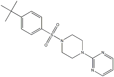 2-(4-{[4-(tert-butyl)phenyl]sulfonyl}piperazino)pyrimidine Struktur