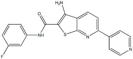 3-amino-N-(3-fluorophenyl)-6-(4-pyridinyl)thieno[2,3-b]pyridine-2-carboxamide Struktur