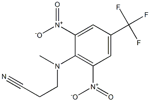 3-[methyl-2,6-dinitro-4-(trifluoromethyl)anilino]propanenitrile Struktur