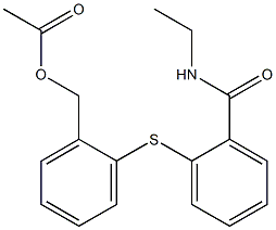 2-({2-[(ethylamino)carbonyl]phenyl}thio)benzyl acetate Struktur