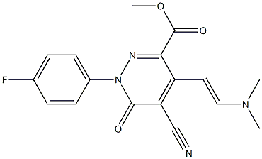 methyl 5-cyano-4-[(E)-2-(dimethylamino)ethenyl]-1-(4-fluorophenyl)-6-oxo-1,6-dihydro-3-pyridazinecarboxylate Struktur