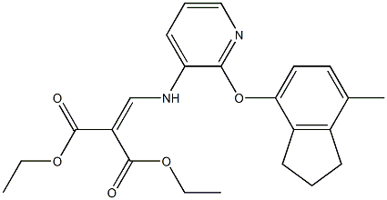 diethyl 2-[({2-[(7-methyl-2,3-dihydro-1H-inden-4-yl)oxy]-3-pyridyl}amino)methylidene]malonate Struktur