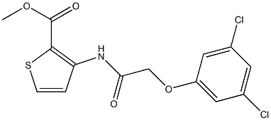 methyl 3-{[2-(3,5-dichlorophenoxy)acetyl]amino}-2-thiophenecarboxylate Struktur