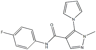 N4-(4-fluorophenyl)-1-methyl-5-(1H-pyrrol-1-yl)-1H-pyrazole-4-carboxamide Struktur