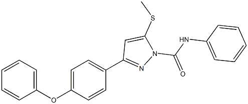 N1-phenyl-5-(methylthio)-3-(4-phenoxyphenyl)-1H-pyrazole-1-carboxamide Struktur