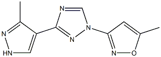 5-methyl-3-[3-(3-methyl-1H-pyrazol-4-yl)-1H-1,2,4-triazol-1-yl]isoxazole Struktur