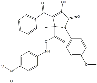 methyl 3-benzoyl-4-hydroxy-1-(4-methoxyphenyl)-2-(4-nitroanilino)-5-oxo-2,5-dihydro-1H-pyrrole-2-carboxylate Struktur