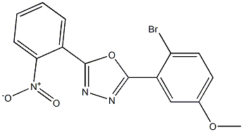 2-(2-bromo-5-methoxyphenyl)-5-(2-nitrophenyl)-1,3,4-oxadiazole Struktur