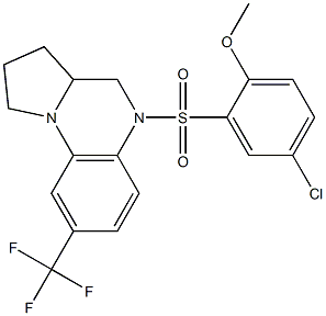 4-chloro-2-{[8-(trifluoromethyl)-2,3,3a,4-tetrahydropyrrolo[1,2-a]quinoxalin-5(1H)-yl]sulfonyl}phenyl methyl ether Struktur