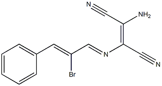 2-amino-3-[(2-bromo-3-phenylprop-2-enylidene)amino]but-2-enedinitrile Struktur