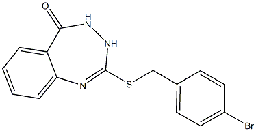 2-[(4-bromobenzyl)thio]-4,5-dihydro-3H-1,3,4-benzotriazepin-5-one Struktur