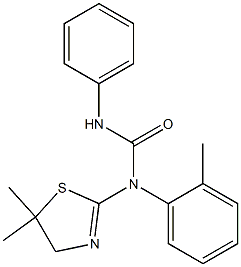 N-(5,5-dimethyl-4,5-dihydro-1,3-thiazol-2-yl)-N-(2-methylphenyl)-N'-phenylurea Struktur