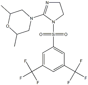 2-(2,6-dimethylmorpholino)-4,5-dihydro-1H-imidazol-1-yl [3,5-di(trifluoromethyl)phenyl] sulfone Struktur