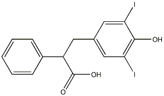 3-(4-hydroxy-3,5-diiodophenyl)-2-phenylpropanoic acid Struktur