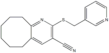 2-[(3-pyridinylmethyl)sulfanyl]-5,6,7,8,9,10-hexahydrocycloocta[b]pyridine-3-carbonitrile Struktur