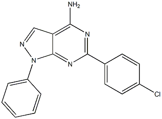 6-(4-chlorophenyl)-1-phenyl-1H-pyrazolo[3,4-d]pyrimidin-4-amine Struktur