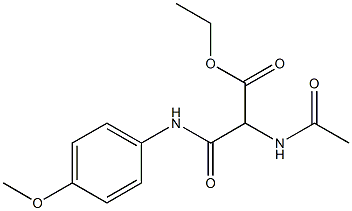 ethyl 2-(acetylamino)-3-(4-methoxyanilino)-3-oxopropanoate Struktur