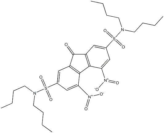 N2,N2,N7,N7-tetrabutyl-4,5-dinitro-9-oxo-9H-fluorene-2,7-disulfonamide Struktur