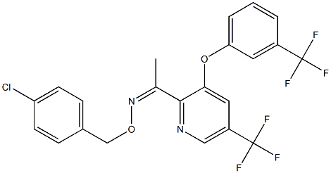 1-{5-(trifluoromethyl)-3-[3-(trifluoromethyl)phenoxy]-2-pyridinyl}-1-ethanone O-(4-chlorobenzyl)oxime Struktur