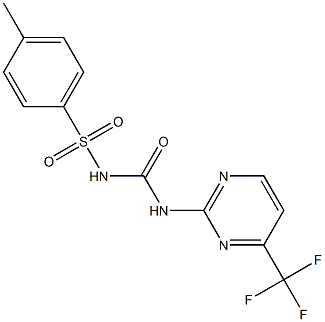 2-[({[(4-methylphenyl)sulfonyl]amino}carbonyl)amino]-4-(trifluoromethyl)pyrimidine Struktur