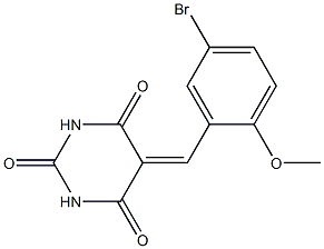 5-(5-bromo-2-methoxybenzylidene)hexahydropyrimidine-2,4,6-trione Struktur