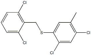 1,5-dichloro-2-[(2,6-dichlorobenzyl)thio]-4-methylbenzene Struktur