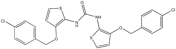 N,N'-bis{3-[(4-chlorobenzyl)oxy]-2-thienyl}urea Struktur