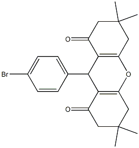 9-(4-bromophenyl)-3,3,6,6-tetramethyl-2,3,4,5,6,7,8,9-octahydro-1H-xanthene-1,8-dione Struktur