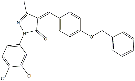 4-[4-(benzyloxy)benzylidene]-1-(3,4-dichlorophenyl)-3-methyl-4,5-dihydro-1H-pyrazol-5-one Struktur