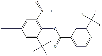 2,4-di(tert-butyl)-6-nitrophenyl 3-(trifluoromethyl)benzoate Struktur