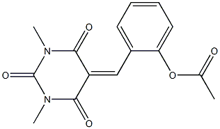 2-{[1,3-dimethyl-2,4,6-trioxotetrahydro-5(2H)-pyrimidinyliden]methyl}phenyl acetate Struktur