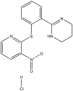 2-{2-[(3-nitro-2-pyridyl)thio]phenyl}-1,4,5,6-tetrahydropyrimidine hydrochloride Struktur