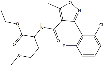 ethyl 2-({[3-(2-chloro-6-fluorophenyl)-5-methyl-4-isoxazolyl]carbonyl}amino)-4-(methylsulfanyl)butanoate Struktur