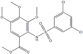 methyl 2-{[(3,5-dichlorophenyl)sulfonyl]amino}-3,4,5-trimethoxybenzoate Struktur