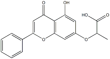 2-[(5-hydroxy-4-oxo-2-phenyl-4H-chromen-7-yl)oxy]propanoic acid Struktur