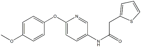 N1-[6-(4-methoxyphenoxy)-3-pyridyl]-2-(2-thienyl)acetamide Struktur