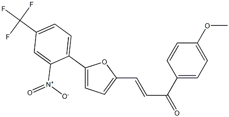 1-(4-methoxyphenyl)-3-{5-[2-nitro-4-(trifluoromethyl)phenyl]-2-furyl}prop-2-en-1-one Struktur