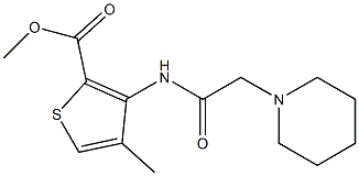 methyl 4-methyl-3-[(2-piperidinoacetyl)amino]thiophene-2-carboxylate Struktur