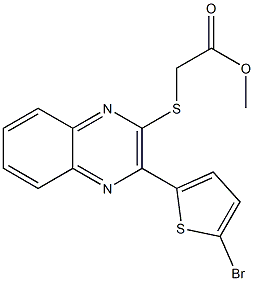 methyl 2-{[3-(5-bromo-2-thienyl)quinoxalin-2-yl]thio}acetate Struktur