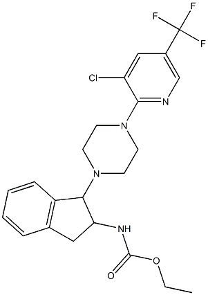 ethyl N-(1-{4-[3-chloro-5-(trifluoromethyl)-2-pyridinyl]piperazino}-2,3-dihydro-1H-inden-2-yl)carbamate Struktur