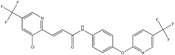 3-[3-chloro-5-(trifluoromethyl)-2-pyridinyl]-N-(4-{[5-(trifluoromethyl)-2-pyridinyl]oxy}phenyl)acrylamide Struktur