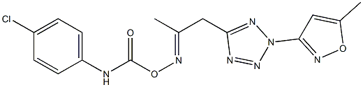 5-[2-({[(4-chloroanilino)carbonyl]oxy}imino)propyl]-2-(5-methylisoxazol-3-yl)-2H-1,2,3,4-tetraazole Struktur