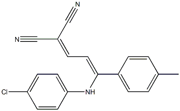 2-[3-(4-chloroanilino)-3-(4-methylphenyl)prop-2-enylidene]malononitrile Struktur