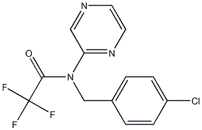 N-(4-chlorobenzyl)-2,2,2-trifluoro-N-(2-pyrazinyl)acetamide Struktur