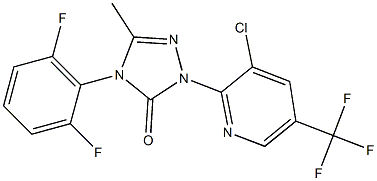 2-[3-chloro-5-(trifluoromethyl)-2-pyridinyl]-4-(2,6-difluorophenyl)-5-methyl-2,4-dihydro-3H-1,2,4-triazol-3-one Struktur